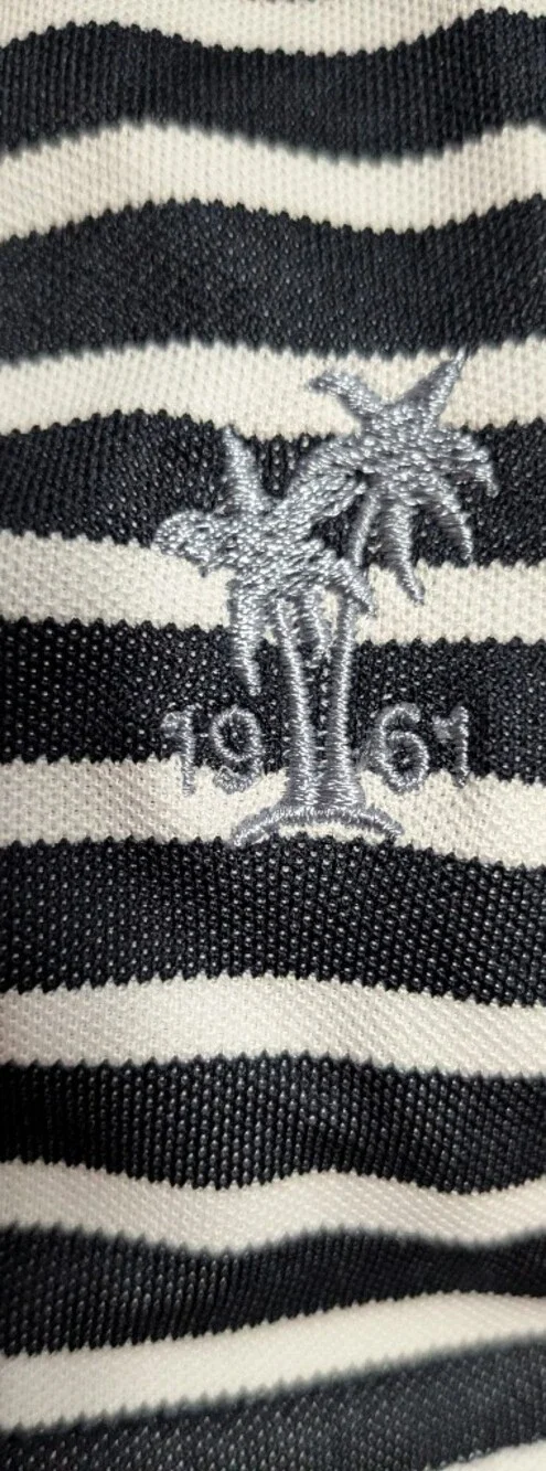 FootJoy Junior XL Polo Shirt Boys Black White Striped Pique (Back To School)
